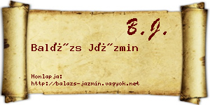 Balázs Jázmin névjegykártya